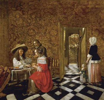 Merry Company at a Table, Hendrick van der Burch